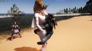 Goddess gets captured and fucked by goblins in a steamy 3D beach scene