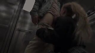 A lift camera is not a hindrance for a hot Russian girl