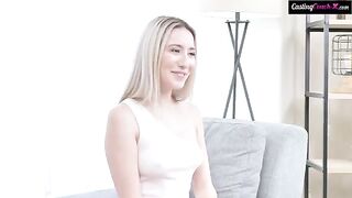 A young girl was fucked hard in her pussy during casting