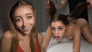 A girl was treated rudely by her roommate in a hardcore scene