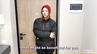 The delivery girl lost the order and compensated with her body