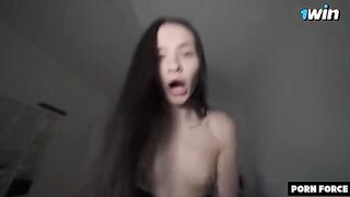 The woman could not restrain herself and was shaking very much with pleasure
