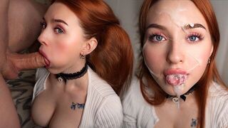 The man quickly came after the girl's skilful blowjob