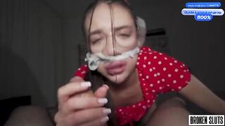 Submissive teen gets fucked by multiple guys in a hardcore FMM threesome