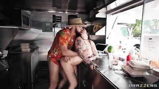 What burgers, I'm fucking! A hot girl is fucking on the street