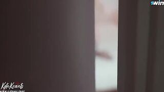 A woman has a passionate encounter with her young man in lingerie