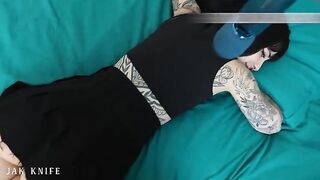 A girl has a vibrator and she uses it in the most intimate way