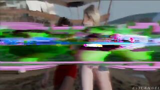 Preparation for a huge threesome sex