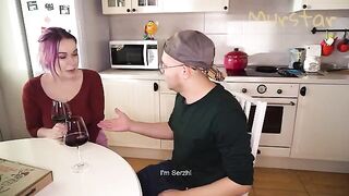 The man came to the kitchen with a thick surprise