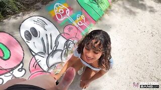 The white boy managed to surprise the girl with his big cock
