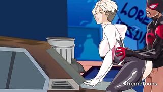 The best Spiderman porn with Gwen Stacy in anal action