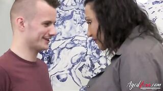 Old and young hardcore sex with busty mature Nicole DuPapillon and Sam Bourne’s big cock