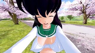 Kagome has hot sex with her partner in this steamy scene