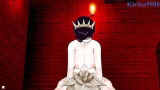 Asta fucked a girl with big boobs in a secret room