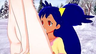 Iris, the Pokémon trainer, is having sex with a handsome boy