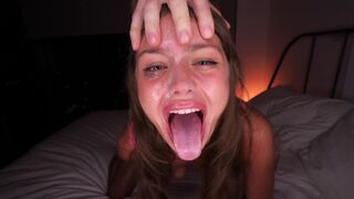 The guy completely destroyed the girl’s vocal cords, pushing deepthroat to extremes