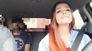 The girl noticed the forced stop sign from the start of the ride