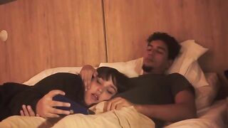 The lazy guy barely fucked, but the girl made a deep blowjob