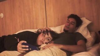 The lazy guy barely fucked, but the girl made a deep blowjob