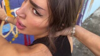 A sexy girl gets fucked in public by a stranger, damn hot!