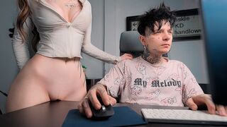 The girl rubs her pussy on the table and asks for more
