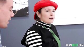 A brunette with a nice ass is exposed in a daring scene