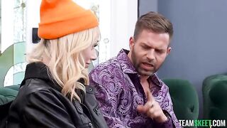 I sat a tattooed blonde on my cock, and she moaned louder