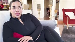 The step mom is embarrassed, but her pervert stepson loves it