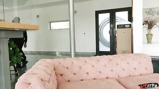 A group of sexy brunettes surrounded a guy and began to caress him