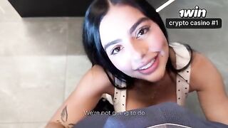 The girl seduces her stepbrother, trying to ride him like a fuck toy