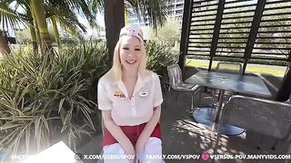 The girl has huge boobs and she knows how to use them