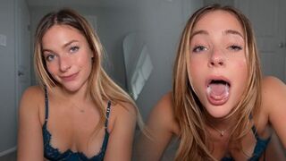 She got a thread of saliva to the floor while sucking a big cock