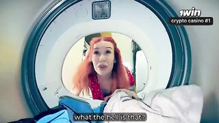 A washing machine broke down, and a naughty stepmom got stuck