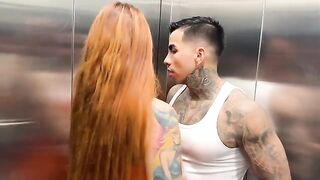 A busty Latina meets her neighbor in the elevator and fucks
