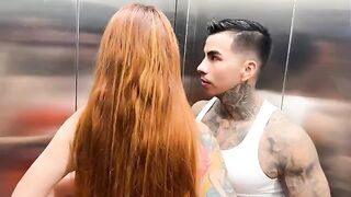 A busty Latina meets her neighbor in the elevator and fucks