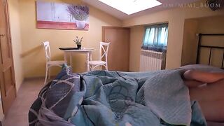 Waking him up with gentle morning touch - Mimi Boom, a real couple's intimate moment