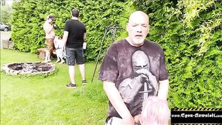 Voyeur girl gets caught and fucked in the outdoors by Egon Kowalski
