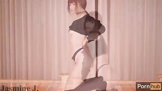 Hottie Jasmine J, from Thailand, rides a big dildo till she squirts from her wet pussy