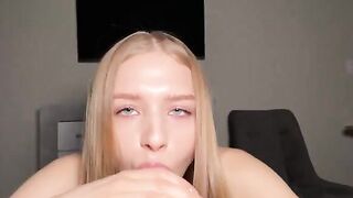 Barbie likes to suck big cocks and get sperm on her cute face