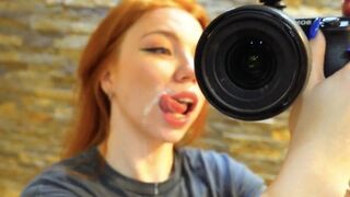 Redhead Russian babe gets her pussy filled with sticky sperm