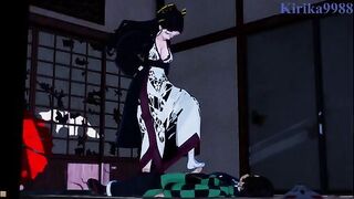 Tanjiro Kamado fucked deep in the Japanese room by a hungry demon Daki
