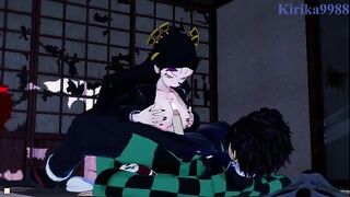 Tanjiro Kamado fucked deep in the Japanese room by a hungry demon Daki