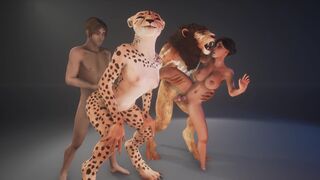 Big cock monster fucks with wild furry animals