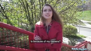 A nervous-looking woman gets fucked through a gloryhole for cash in this steamy Public Agent scene