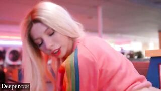 A pretty babe Kenzie is cheating on her BF in public