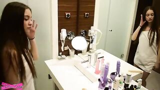 A pretty girl has sex with her boyfriend in the shower and on the bed
