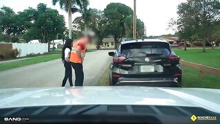 A cute girl got her car repaired by a mechanic and had sex with him