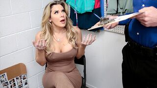 Gorgeous MILF Kayla Paige caught stealing, strip searched